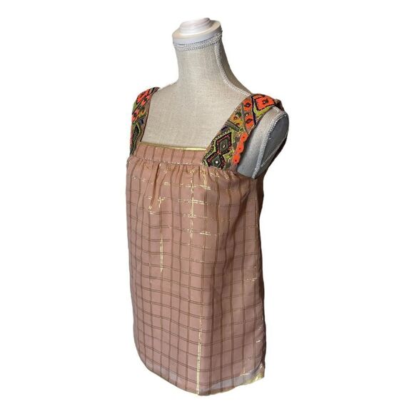 Anthropologie Vineet Bahl Sunlight Hours Embellished Boho Tank by Size XS - Picture 8 of 16